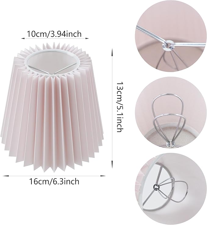 Small pleated lampshade chandelier shades set of 6. Lampshade for Wall Lamp.chandelier shades.small table lamps.For Cutting Edge bulbs.light bulb shade.chandelier light covers.4" X 5" X 6"