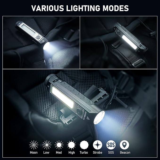 Rechargeable Flashlights High Lumens, Sofirn IF23 4000lm Flashlight 3-in-1 with side white light and RGB mode, IPX8 waterproof,long runtime, magnetic base, suitable for home, emergency, camping