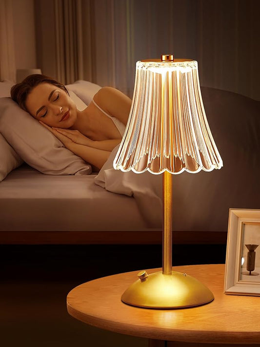 LED Table Lamp, 3200mAh Rechargeable Battery Operated, 30 Lighting Modes Bedside Light for Bedroom, Touch Control Nightstand Lamp, Small for Bedroom and Nightstand