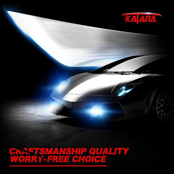 Katana H7 Light Bulbs,No Adapter Required 400% Brightness 6500K White Non-polarity Plug and Play Mini Size Fog Bulb of 2