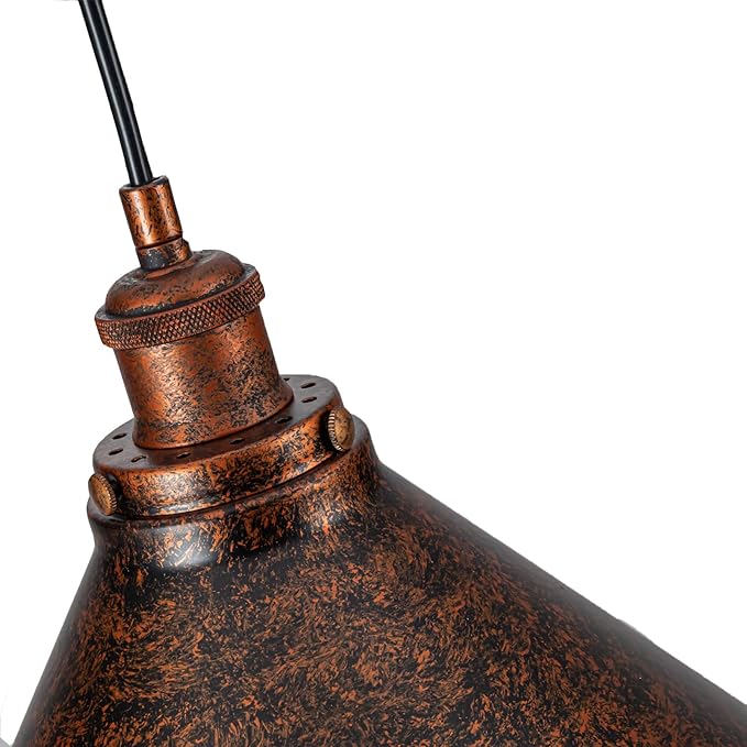 Lingkai 13.77" Farmhouse Pendant Light, Rustic Pendant Light Fixture Hanging for Kitchen Island, Ceiling Lamp Antique Painted Finish Light
