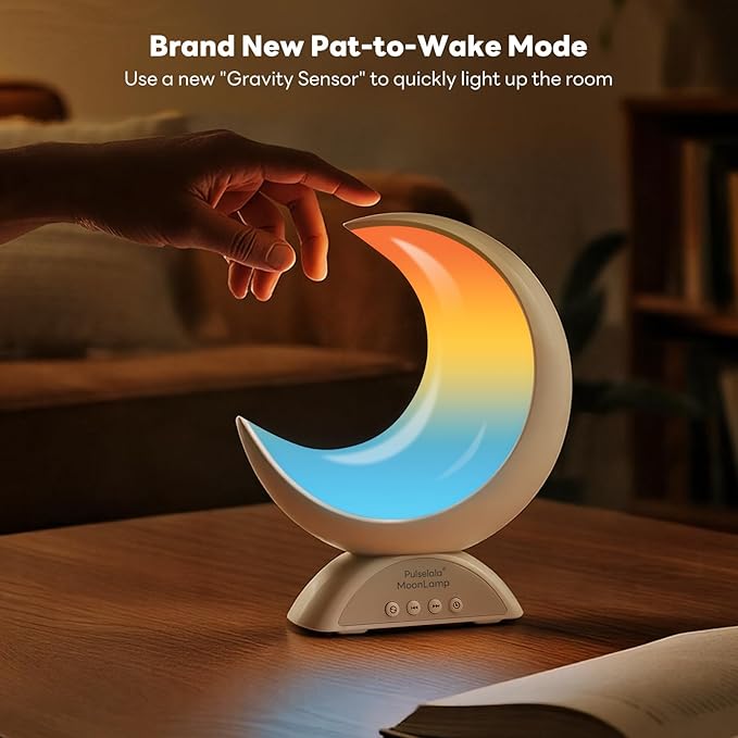 Touch Moon Table Lamp with RGB Adjustable Light, Scene Mode and Music Mode, Warm White LED Moon Light, Suitable for Home Decoration, Bedroom Living Room Desk.