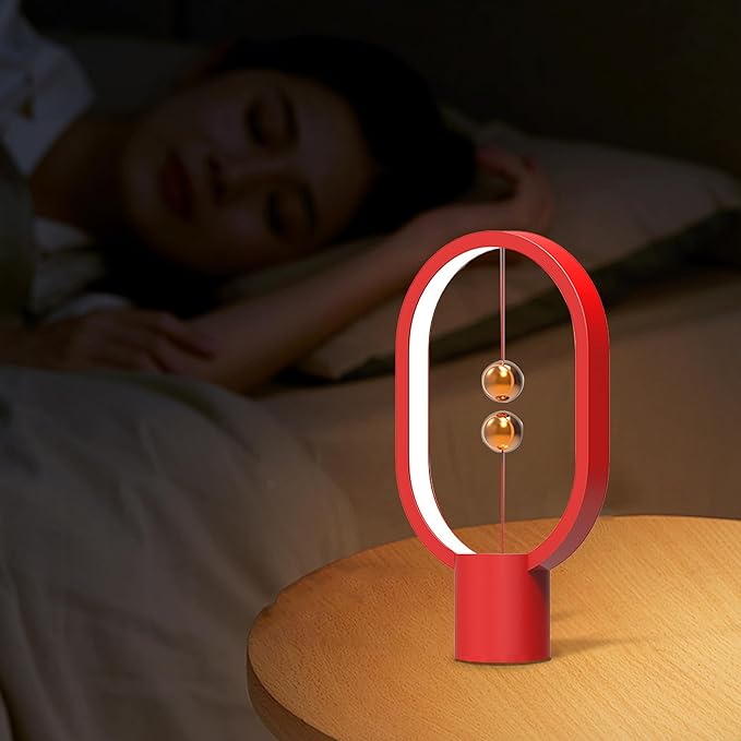 Magnetic Lamp - USB-Powered LED Table Lamp with Floating Design - Perfect for Home, Office, Dormitory, Hotel and Living Room(RED)