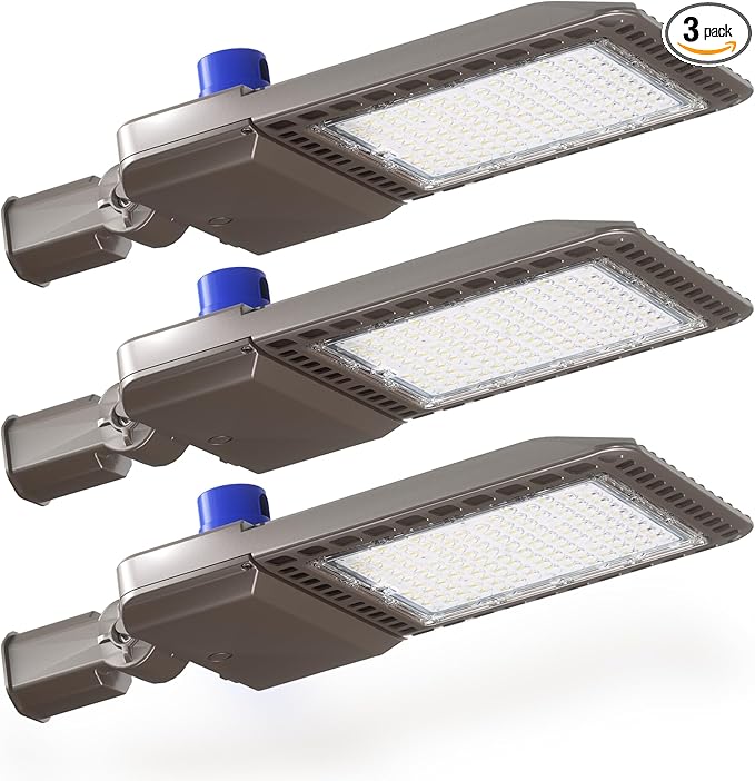 YXL LED Parking Lot Light, 200W LED Shoebox Light with Dusk to Dawn Photocell,28000LM 5000K Daylight Slipfitter Mount, IP65 Waterproof, LED Area Light for Parking Lot Sports Stadium, 3 Pack