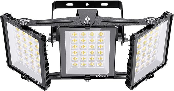 300W 2024 Plus New Upgraded LED Outdoor Flood Light, 30000LM 6000K Daylight White IP66 Waterproof, Stadium Lights, 3 Heads Adjustable Outdoor Floodlight Security Lights for Yards, Patios, Street
