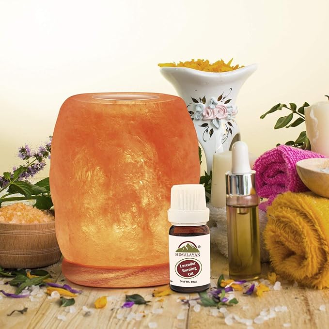 Himalayan Glow Natural Aroma Therapy Hand Carved Crystal Salt Lamp with Neem Wooden Base, Salt Lamp LED Bulb, (ETL Certified)