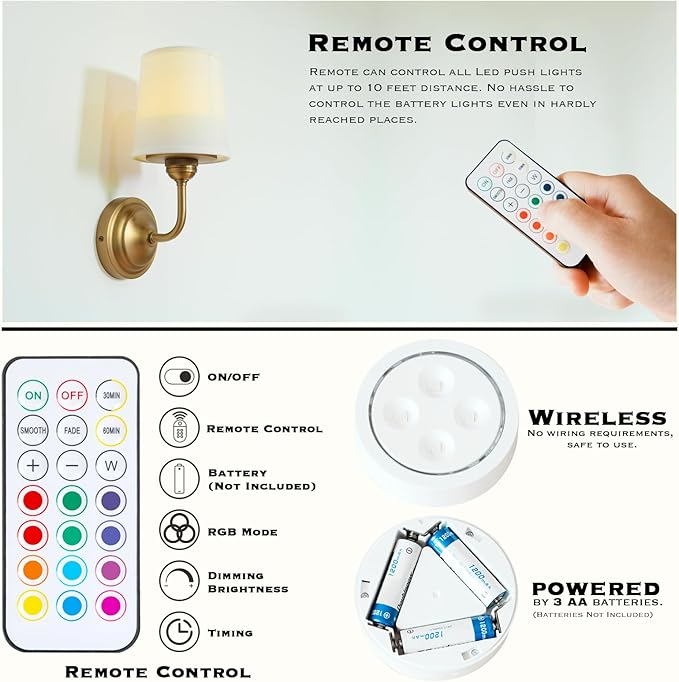 HEQIQEH Vintage Gooseneck Battery Operated Wall Sconce Light Fixture Set of 2 with Remote Control, Flared Funnel White Fabric Shade Dimmable Nightstand Lamps for Bedside Bedroom Living Room（antique-2）