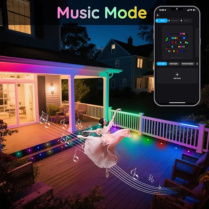 FVTLED Recessed LED Deck Lights Kit, Φ1.77 Low Voltage WiFi Pixel RGBW+IC Deck Lighting Work with Alexa/Google Home, IP67 Waterproof Outdoor Step Lights DC12V for Garden,Steps,Stair(6 Pack, Black)