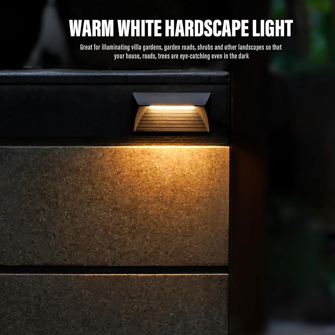 VENUS MANUFACTURING 2W Low Voltage Deck Lights LED Outdoor Stair Lights 3000K 12V Wired Step Lighting Die-cast Aluminum for Fence Yard Patio and Pathway (6Pack)