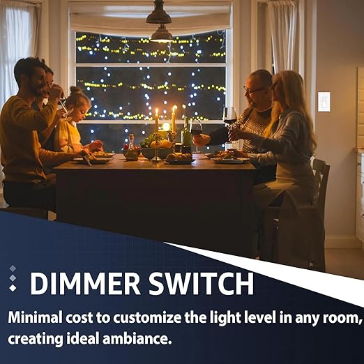 Dimmer Switches for LED Lights,Greencycle 4PK 3 Way Dimmer Switch for Dimmable 150W LED CFL Light,600W Halogen and Incandescent,15A 120V,Neutral Wire Not Required,Residential/Commercial,ETL Listed