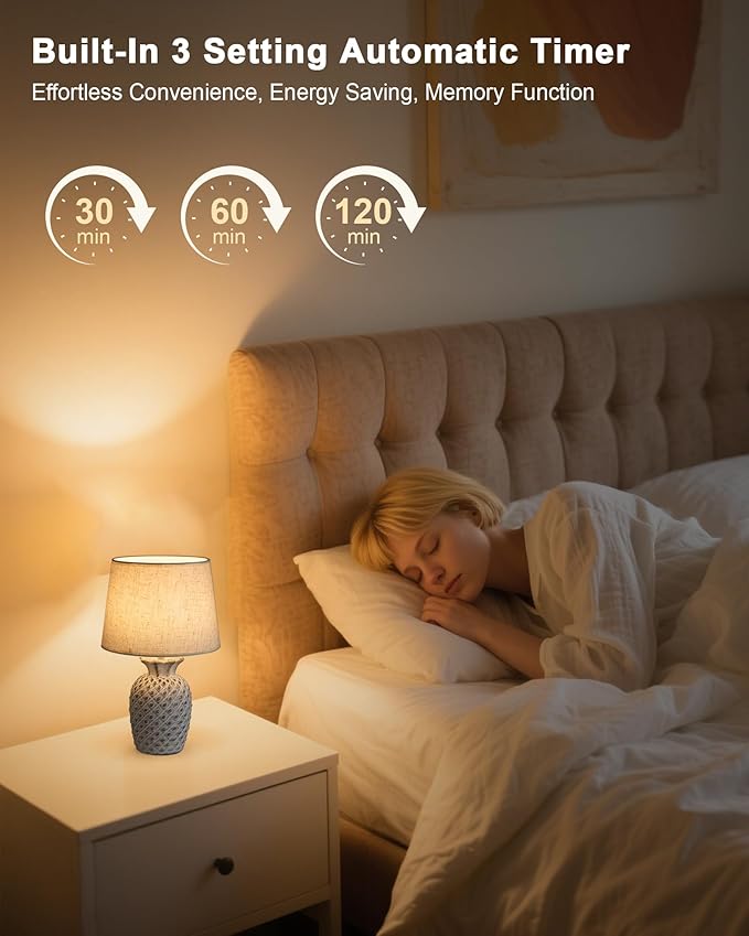 UMEXUS 13" Small Rechargeable Cordless Table Lamp, Remote Control Timer Dimmer, Battery Powered Color Changing Light, Nightstand Lamp for Bedroom Kitchen Living Room (Upgraded Ceramic Base)