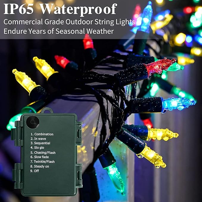 KOUQIYA Battery Operated Christmas Lights 4 Pack, 17ft 50 LED Mini String Light with Auto-Timer 8 Modes Waterproof Tree Lights (Multicolor)