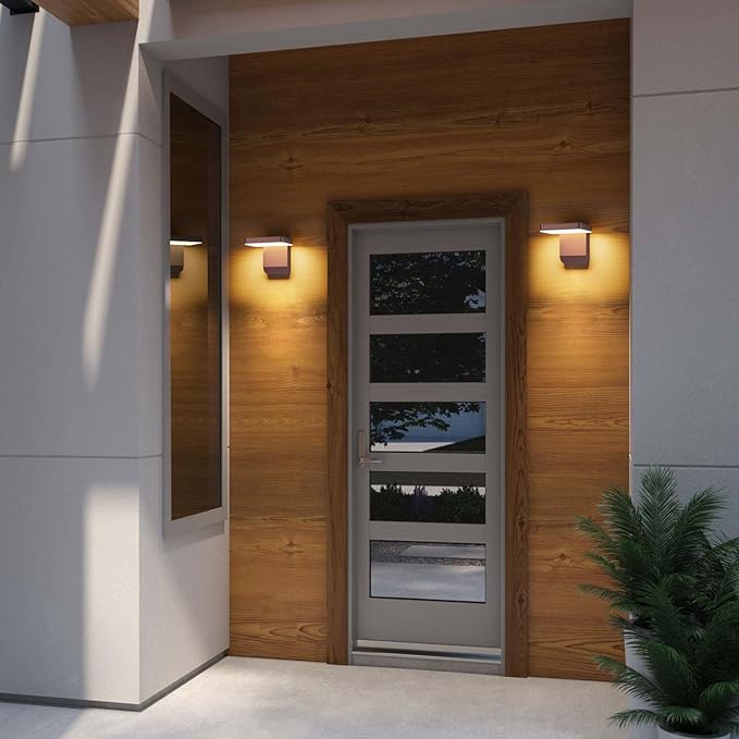 Modern Outdoor Rotatable Wall Light LED Wall Sconce Bronze Exterior Wall Lights Fixture Modern Lights for House, 3000K