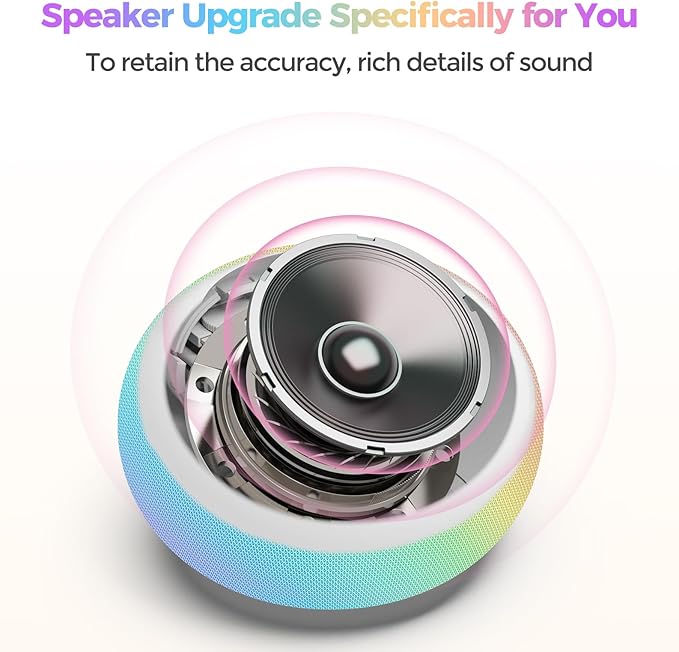 Reacher Auto-Dimmable Alarm Clock Sound Machine with Night Light, 20 Soothing Sounds, Auto-Off Sleep Timer, Precise 30-Level Volume, Small White Noise Machine for Adults, Bedrooms