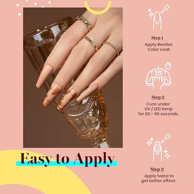 Beetles Brown Gel Nail Polish, 15ml Kim Brown Neutral Gel Polish Beige Tan Nail Polish, Soak Off Uv LED Nail Lamp Gel Nail Polish Nail Art Manicure Salon DIY Home