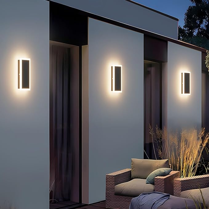 Modern LED Outdoor Wall Sconce 3000K 18W LED Outdoor Wall Mount Light Anti Rust Porch Light IP65 Waterproof Exterior Sconce for Porch,Front Door,Patio