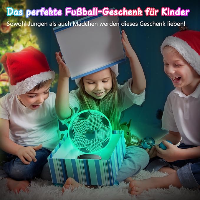Soccer Easter Gifts for Boys 8-12, 3D Illusion Soccer Lamp Gifts for Kids Teens Boys Girls, 5 6 7 8 9 10 11 12 Year Old Boy Birthday Gifts for Kids Children, Boys Room Decor