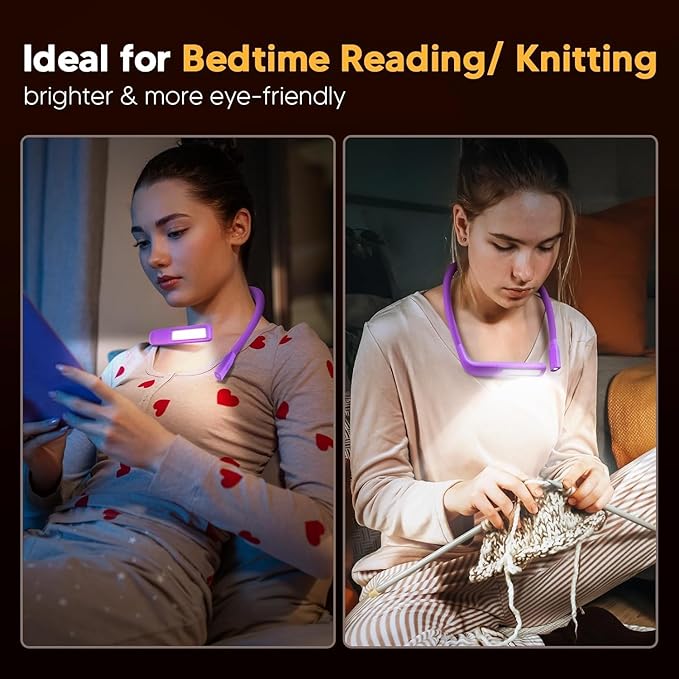 Mothers Day Gifts for Mom Wife: Neck Reading Lamp Purple Gifts for Women Book Lovers Knitting Crochet Accessories, Mother's Day Gifts for Grandma Nana Mothers Day Presents for Readers Sewing Supplies