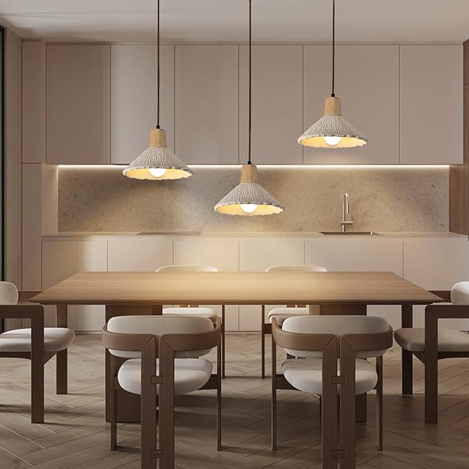 Pendant Lights Kitchen Island Wabi Sabi Lamp Flower Shaped Chandelier,Nordic Concrete Pendants Lamp, 15W Japanese Style Kitchen Hanging Lights with Adjustable Cord for Dining Room,Bedside,Hallway