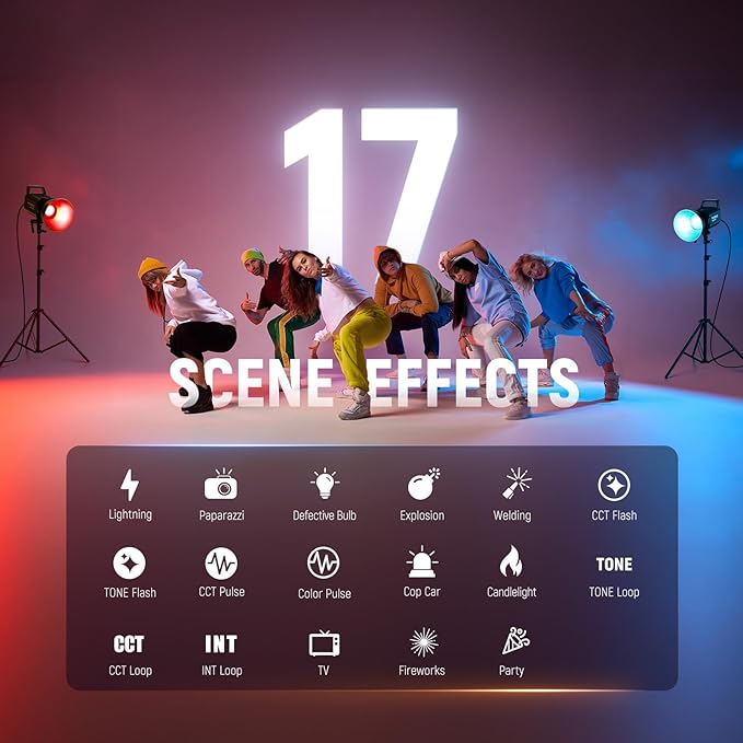 NEEWER 130W RGB LED Video Light APP/2.4G Control, COB Continuous Studio Key Lighting, 17 Effects 2500-7500K 19800lux CRI97 4 Dimming Curves, Bowens Spotlight for Video Recording Streaming, FS150C