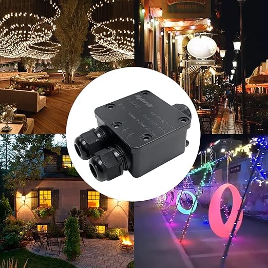 Waterproof IP68 External Junction Box,3 Way Plug Line M25 Coaxial Cable Connector Wire Range 5 to 15mm External Electric Power Cord Boxes