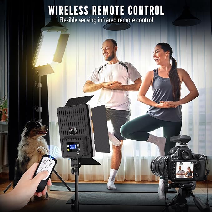 NiceVeedi 2-Pack Photography Lighting Kit, 36W Bi-Color Studio Lights 2700-6500K CRI 95+, Dimmable LED Video Light Kit with Remote Control & 72” Tripod Stand, Lighting for Video Recording/Photography
