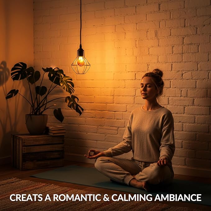 6W E26 Himalayan Salt Light Bulb, E26 LED Warm Amber 2200K Mood Lighting Night Light, Non Dimmable, E26 Stress Relief Light Bulb, Edison Screw Bulb for Home Decor, Bedroom Decor