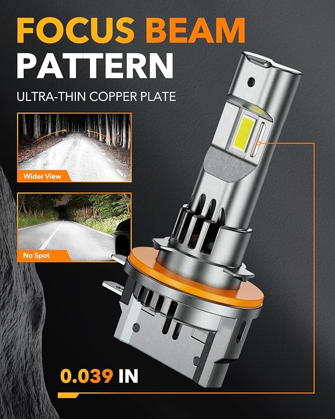 OXILAM H11B LED Bulb, 800% Brighter H11B Bulbs 6500K White, 1:1 Precision Beam, Plug & Play, 60,000H Lifespan