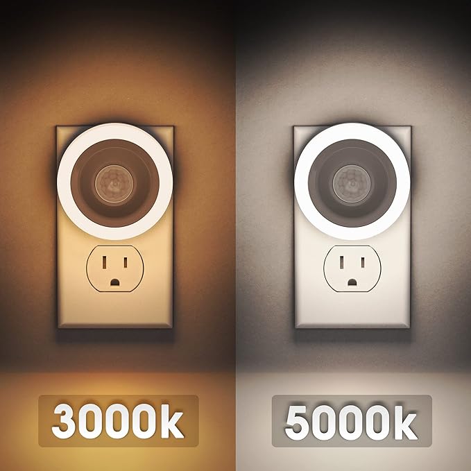 Briignite Motion Sensor Night Light, [4 Pack], Night Lights Plug into Wall, Auto On/Off Motion Activation Nightlight, Energy-Saving 0.6W LED, Warm White, Ideal for Kids, Bedroom, Bathroom