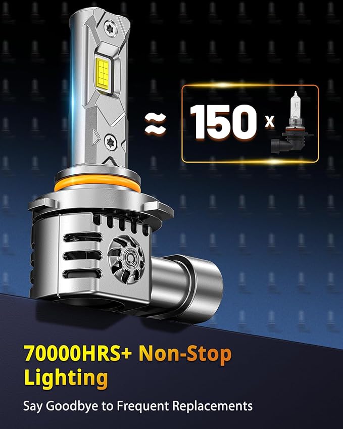 FAHREN 2025 Upgraded 9006 9005 Light Bulbs, [Latest & Brightest] 100000LM 1200% Brighter Real 1:1 Mini Size HB4 HB3 Fog Light, Non-Polarity Plug and Play, Pack of 4