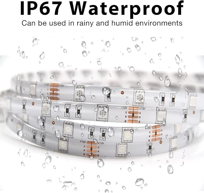 Upgraded Outdoor Led Strip Lights Waterproof, 50ft RGB Solar Led Strip Lights Outdoor with Self-Adhesive, Auto On/Off 16 Colors and 4 Modes with Remote Timer Great for Patio, Pathway Decor
