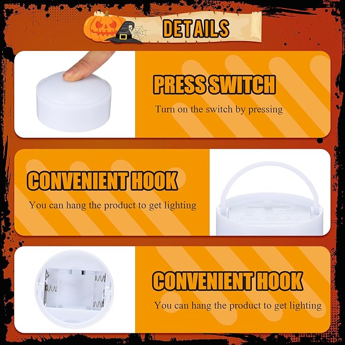Riakrum 6 Pieces Remote Timer LED Lights with Remote LED Pumpkin Lights Battery Operated Lantern Bright Flameless Candle(White, Orange, Purple)