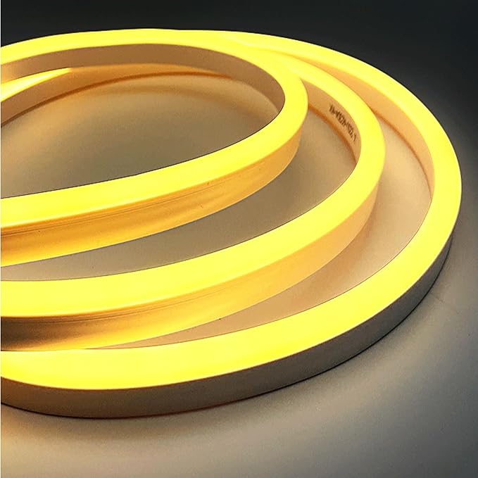 LED Neon Strip Lights, 13ft AC 110V-130V Super Bright Rope Light Sign String 8000LM Waterproof IP68 for Outdoor Indoor Commercial Lighting Decor(Yellow)