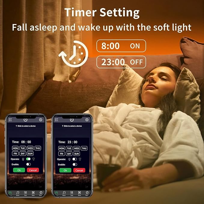 KSIPZE 98ft Led Strip Lights RGB Music Sync Color Changing Bluetooth Led Lights with Smart App Control Remote Led Lights for Bedroom Room Lighting