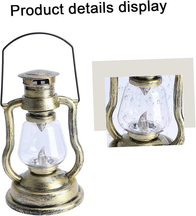 OUNONA Vintage Kerosene Lamp Handheld Battery-Powered Decorative Light for Home and Bar Decor Rechargeable Retro Lantern for Festivals and Ambiance