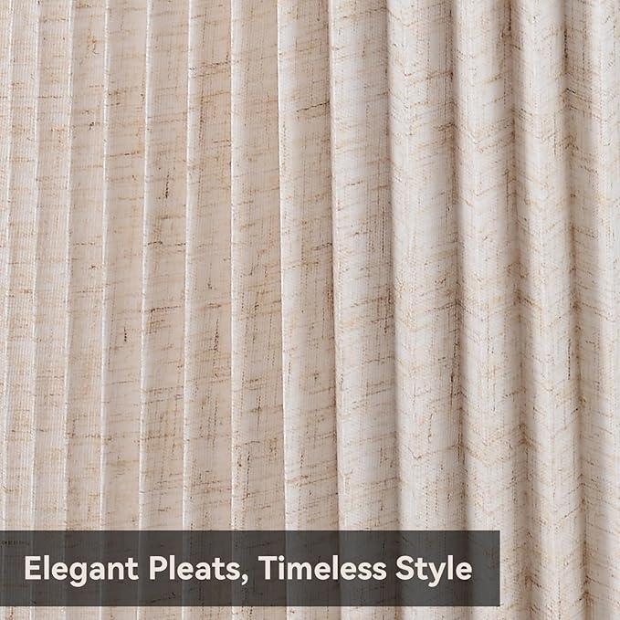 Etto Pleated Lamp Shade, 9" High, Replacement Lampshade for Empire and Drum Floor Lamps, Fits Multiple Styles, Effortless Setup(Beige Linen)
