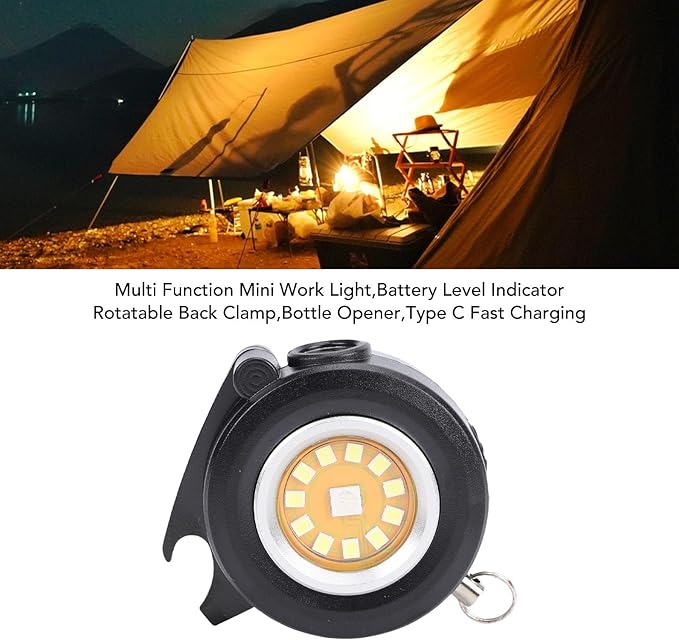 Mini Keychain Flashlight, RGB Multi Color Aluminum Work Light Portable Pocket Flashlights for Outdoor Use (Black)