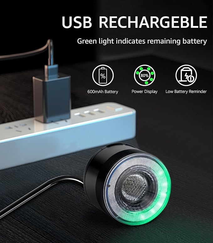 Cruxer Ultra Bright Bike Tail Light 200 Lumen Compact Bicycle Rear Light, USB-C Rechargeable, Smart Brake Sensing up to 300 Lumen, 8 Light Intensity Levels, 4 Lighting Modes, IP66 Waterproof