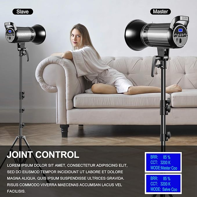 GVM Great Video Maker 100W Bi-Color LED Video Light with Bowens Mount, APP Control, Lantern Softbox, Dimmable 3200K-5600K, CRI 97+