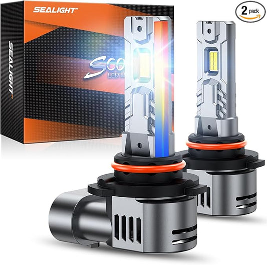 SEALIGHT S2S HB4/9006 Light Bulbs, 40000LM Super Brighter, 6500K Pure White 9006 Fog Bulbs, 60K+ Hours Lifespan, 2-Pack for Powersports/ATV Lamps