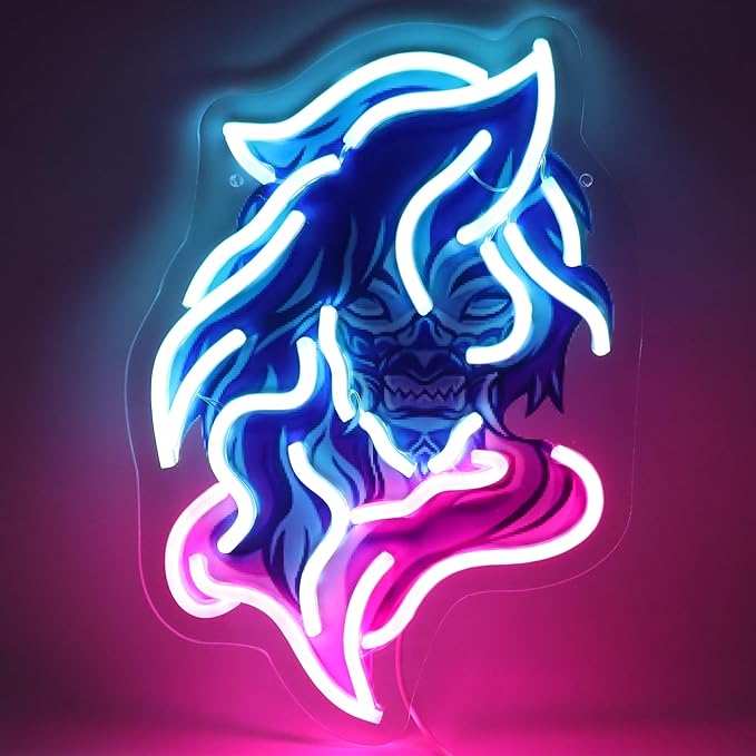 Demon Neon Sign Colorful Gothic Neon Light for Wall Decor, Mascot Light Up Sign USB Powered Neon Wall Light for Bedroom, Game Room, Bar, Studio Decoration Holiday Birthday gifts