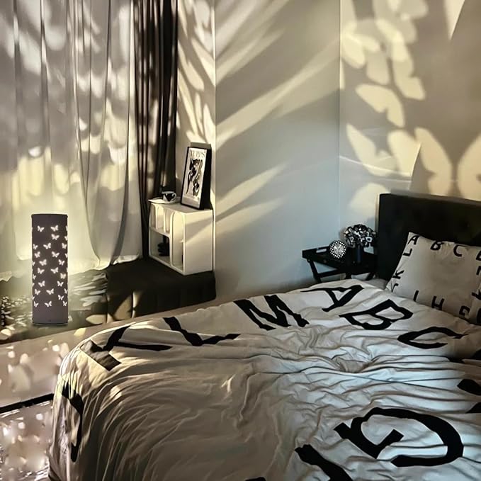 Bedside Table Lamp Rotatable Butterfly Night Light Led Lights for Bedroom Living Room Mariposas Gradient Projector USB Lamps for Girls Gift Valentine's Easter Mothers Day Birthday Present