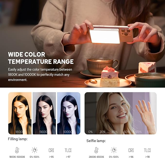 Godox MA5R RGB LED Light for iPhone 16/15/14, 1800-10000K Pocket Vdieo Panel Light,14 FX Effects, 4900mAh Battery, Magnetic Dual-Side Lighting&LCD Display