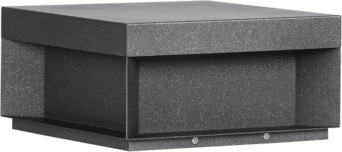 Outdoor Post Light, 11.81" Squre Pillar Post Lights Wired Modern Fence Deck Posts Lamp Waterproof Outside 3000K Warm LED Lantern for Flat Surface Patio Garden Decoration
