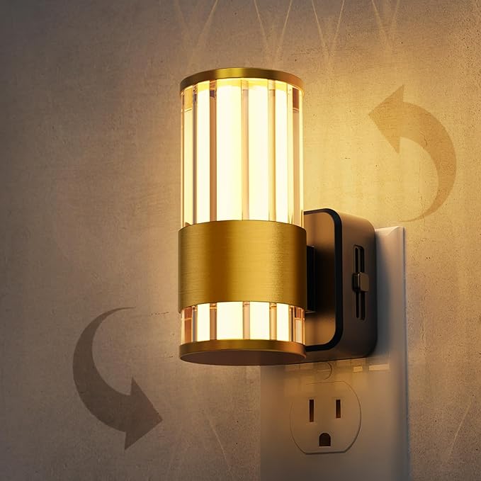 L LOHAS LED Night Light, Automatic Night Lights Plug into Wall, 0-100LM Adjustable Brightness LED Night Light, Dimmable Night Lights Plug in with Auto Light Sensor, for Bedroom Hallway Home Decor