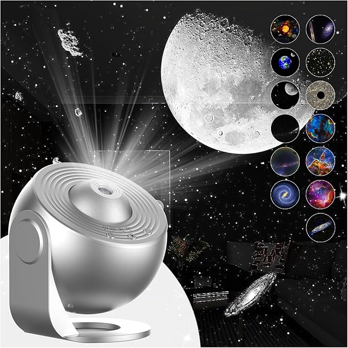 Planetarium Projector for Bedroom, Star Galaxy Light Projector with Nebula Milky Way, LED Night Light for Ceiling with Timer, Mood Lighting for Adults Kids Teens, Home Theater (Silver)