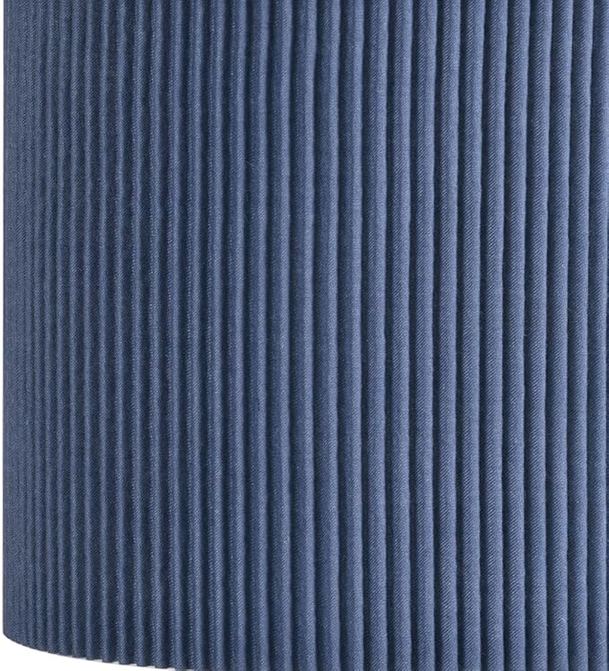 LAMPWELL KETTE Clip-on Pleated Fabric Lamp Shades for for Table Chandelier Wall Lamp,Set of 2,Small Drum,5.4"×5.4"×H5.2",TC fabric,Handmade,Modern Trendy Decorative,ONLY FOR CANDLE BULB,Navy