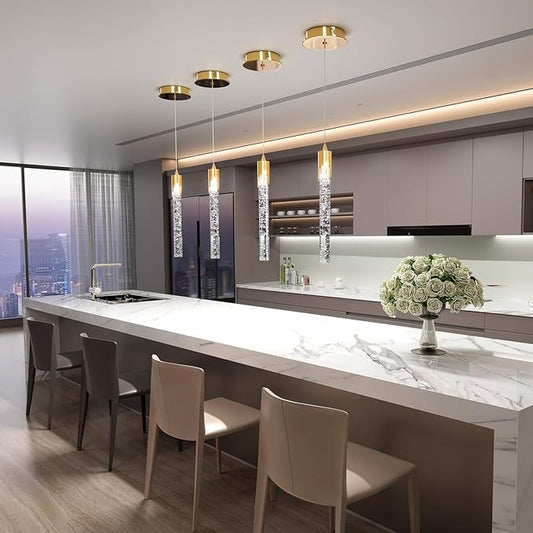 Pendant Lighting for Kitchen Island Gold Mini Chandeliers Ceiling Pendant Light Over Island Sink LED Ceiling Hanging Light for Dinning Room Bedroom (1-Pack