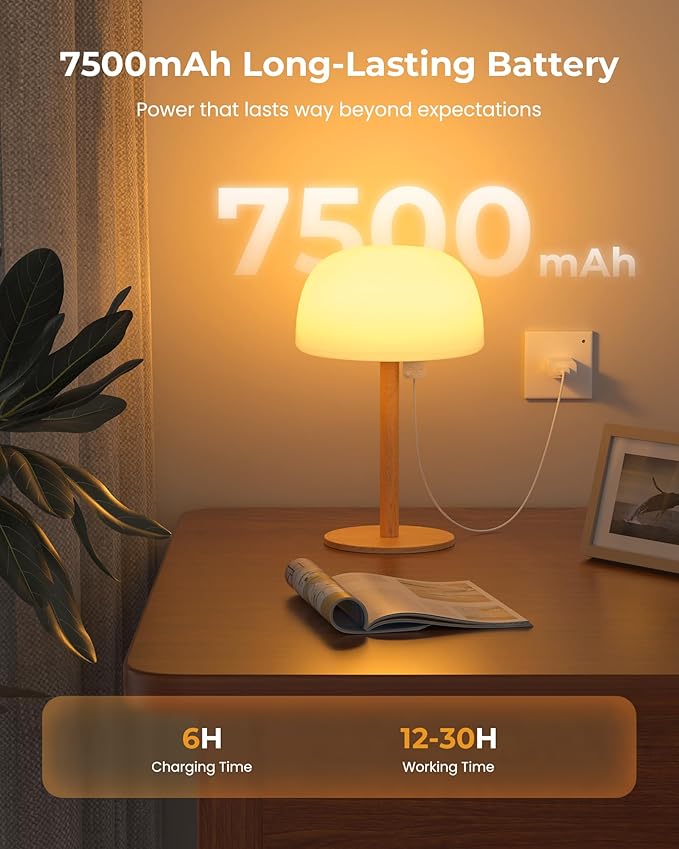 IP65 Shower Lamp Waterproof, 7500mAh Rechargeable Shower Lights for Inside Shower, 18 Colors Cordless Shower Light, Stepless Dimming LED Table Lamp for Bathroom Bathtub Patio Outdoor