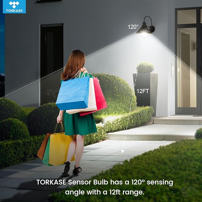 Motion Sensor Light Bulbs, 13W (100Watt Equivalent), Motion Activated Dusk to Dawn Security LED Bulb, 5000K Daylight, Energy-Efficient, for Indoor and Outdoor Lighting, Porch, Stairs, Hallway 3Pack